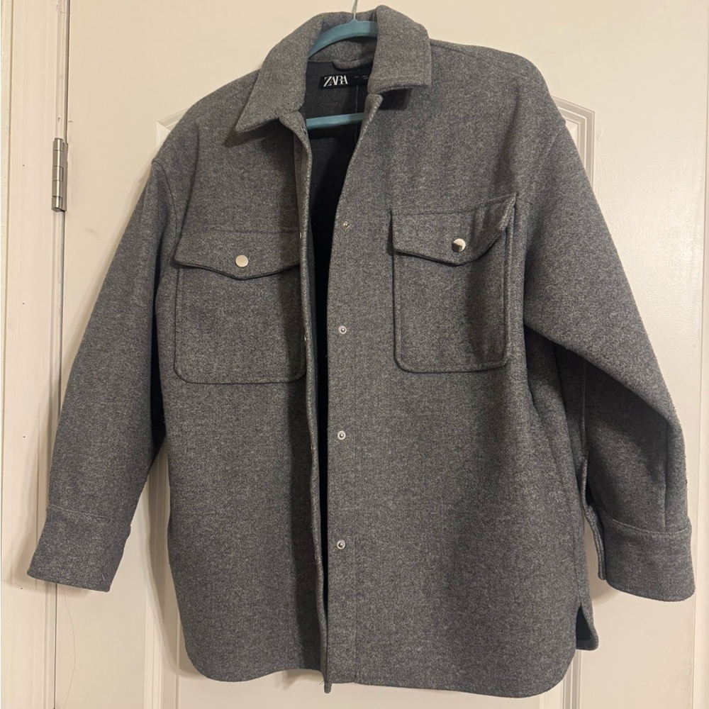 Zara Women’s Charcoal Shirt Jacket